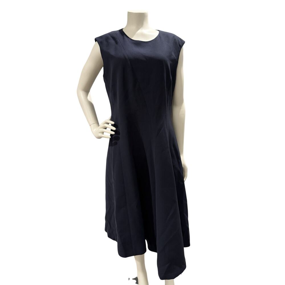 Lafayette 148 Sz 6 Navy Blue Knit Tank Sleeveless Dress Professional Career